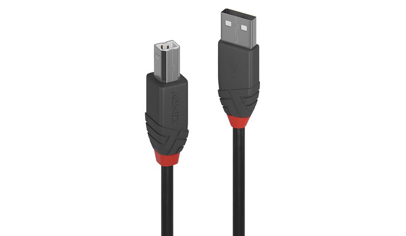 Lindy 10m USB 2.0 Type A to B Cable, Anthra Line