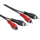 Hama 2 RCA Male Plugs - 2 RCA Male Plugs, 1.5 m audio cable 2 x RCA Black
