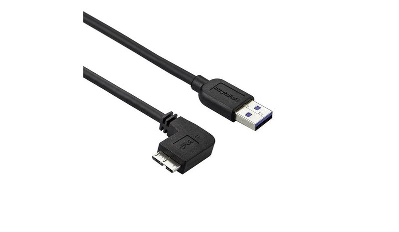 StarTech.com Slim Micro USB 3.0 Cable - M/M - Left-Angle Micro-USB - 1m (3ft)