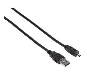 Hama USB 2.0 Cable USB-A Plug - mini USB-B Plug (B4), 1.8 m USB cable USB A Mini-USB B 0.48 Gbit/s Black