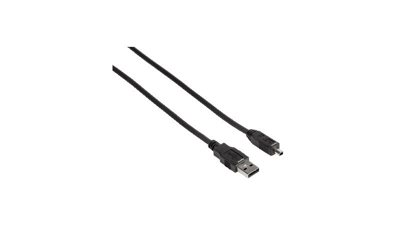 Hama USB 2.0 Cable USB-A Plug - mini USB-B Plug (B4), 1.8 m USB cable USB A Mini-USB B 0.48 Gbit/s Black