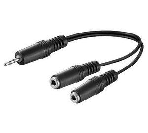 Microconnect AUDLL02 audio cable 0.2 m 3.5mm 2 x 2.5mm Black