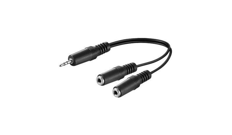 Microconnect AUDLL02 audio cable 0.2 m 3.5mm 2 x 2.5mm Black