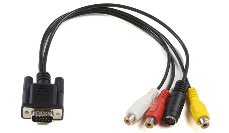 Microconnect MONGGSV video cable adapter 0.2 m VGA (D-Sub) RCA + S-Video Black