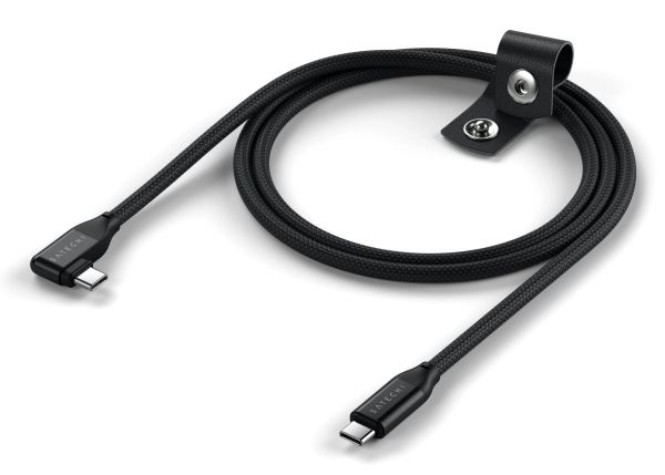 Satechi Right Angle 1m USB-C Cable with 240W Power Delivery and 20Gbps Data Transfer - Black