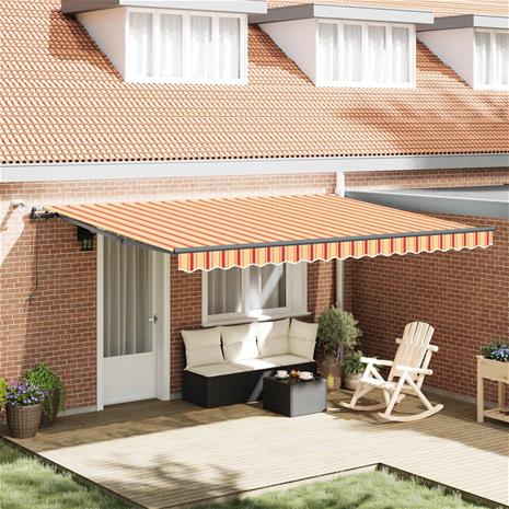 vidaXL Aurinkovarjon kangas Keltainen ja oranssi 450 × 350 cm
