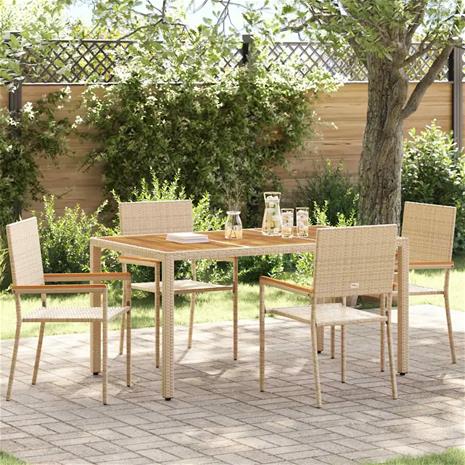 vidaXL Ulkotuolit 4 pcs Kermainen, Ruskea