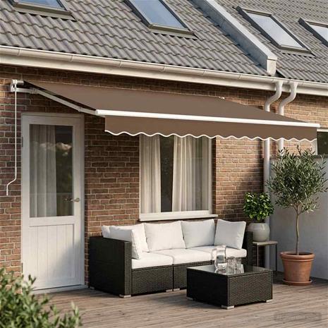 vidaXL Markiisin vaihtokangas Taupe 4 × 3 m Polyesteri