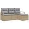 vidaXL Sohvasetti 4 pcs Beige polyrottinki – kuva 4