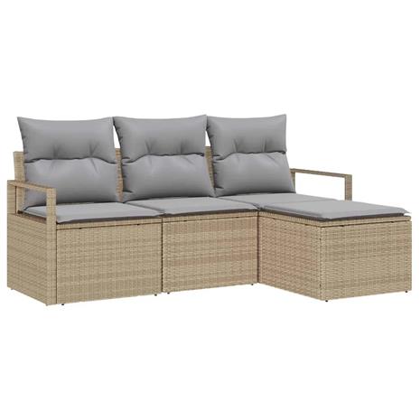 vidaXL Sohvasetti 4 pcs Beige polyrottinki