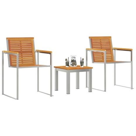 vidaXL Aurinkotuoli 3 pcs Ruskea