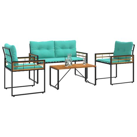 vidaXL Ulkokalusteet Setti tyynyllä 4 pcs Turkoosi