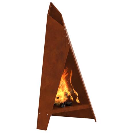 vidaXL Takka Pyramidimalli Musta 58x36x100 cm Teräs