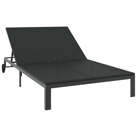 vidaXL Aurinkotuoli Musta 206 x 115 x 75 cm polyrottinki