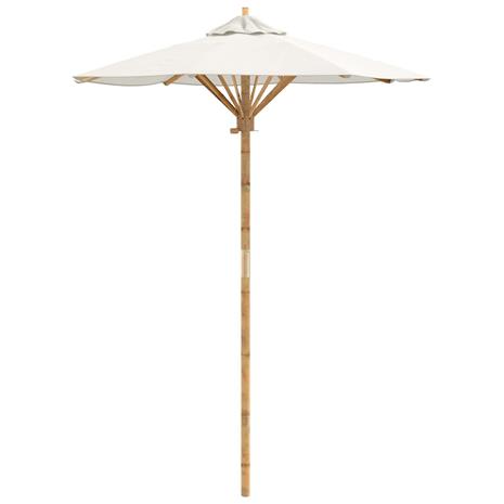 vidaXL Puutarhavarjo Kerman valkoinen Ø 150 x 210 cm Bambu