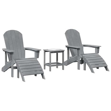 vidaXL Puutarhan Tuoli 3 pcs Vaaleanharmaa Polyeteeni – kuva 2/2