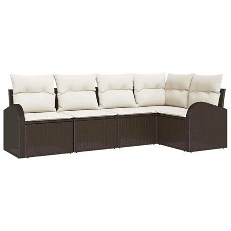 vidaXL Sohvasetti tyynyllä 5 pcs Ruskea Polyesteri