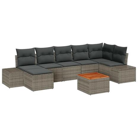 vidaXL Puutarhasohva Setti 8 pcs Harmaa
