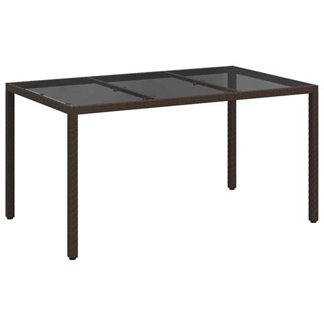 vidaXL Puutarhapöytä Ruskea 150 x 90 x 75 cm polyrottinki