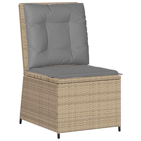 vidaXL Puutarhasohva tyynyllä Beige ja harmaa polyrottinki – kuva 2/2