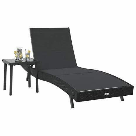 vidaXL Aurinkotuoli 2 pcs Musta polyrottinki
