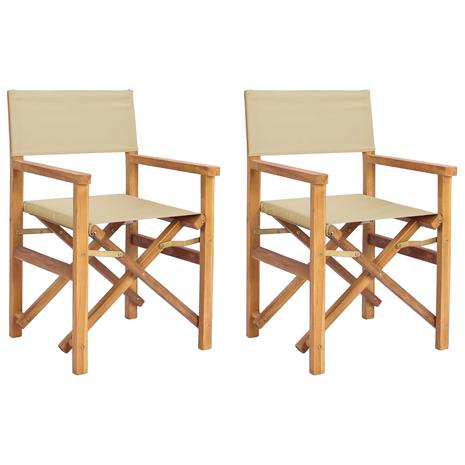 vidaXL Ruokatuoli Ruskea ja beige 56 x 54 x 87 cm Tiikkipuu