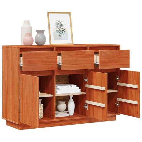 vidaXL Sivupöytä laatikon kanssa Vahansävyinen Ruskea 111 x 36 x 75 cm