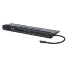 Manhattan USB-C Dock/Hub with Card Reader and MST, Ports (x9): Audio 3.5mm, DisplayPort, Ethernet, HDMI, USB-A (x3), USB-C and VGA, With Power Delivery (100W) to USB-C Port (Note add USB-C wall charger and USB-C cable needed),All Ports can be used at the 