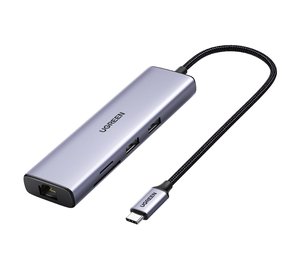 Ugreen 60515 USB-C Hub 2*USB3.0+HDMI+RJ45+SD&TF +PD port Converter