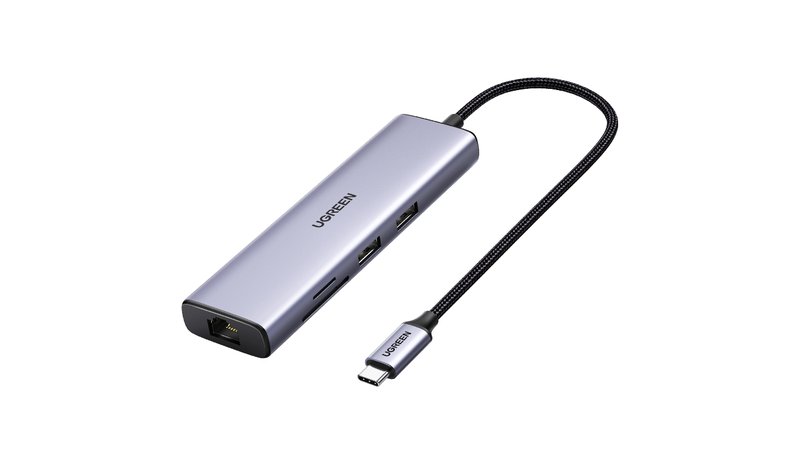 Ugreen 60515 USB-C Hub 2*USB3.0+HDMI+RJ45+SD&TF +PD port Converter