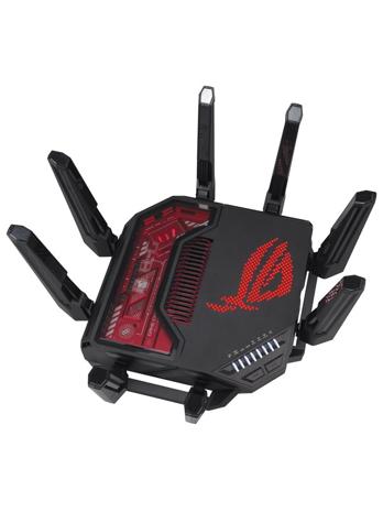 ASUS ROG Rapture GT-BE19000 wireless router Multi-Gigabit Ethernet Tri-band (2.4 GHz / 5 GHz / 6 GHz) Black, Red