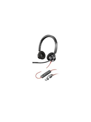 HP Poly Blackwire 3320 Stereo USB-C Headset +USB-C/A Adapter