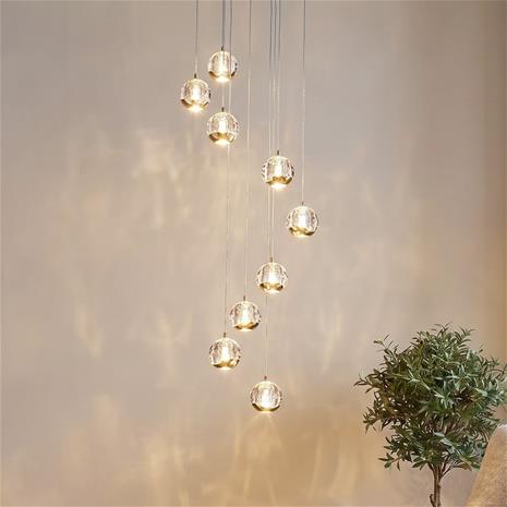 Lucande Hayley -LED-riippuvalo, 9-lamp., kulta