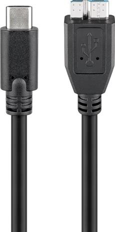 Pro USB-C <-> USB Micro-B 3.0 - 1m - Musta