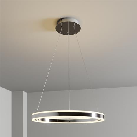 LED-riippuvalo Lyani, kromi, himmennettävä, 60 cm
