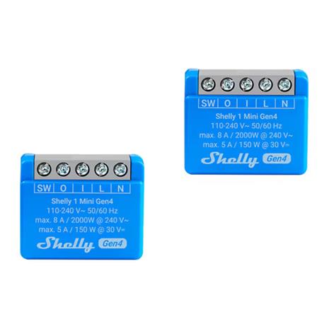 Shelly 1 Mini Gen4 -älyrele, 2-pack