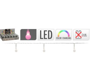 Vaalea seppele - EMINZA - Kirsikka - Monivärinen - 20 LED - 2m pitkä