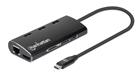 Manhattan USB-C Dock/Hub with Card Reader, Ports (x6): Ethernet, HDMI, USB-A (x3) and USB-C, With Power Delivery (100W) to USB-C Port (Note additional USB-C wall charger and USB-C cable needed), Universal for all devices, Aluminium, Equivalent to DKT30CSD