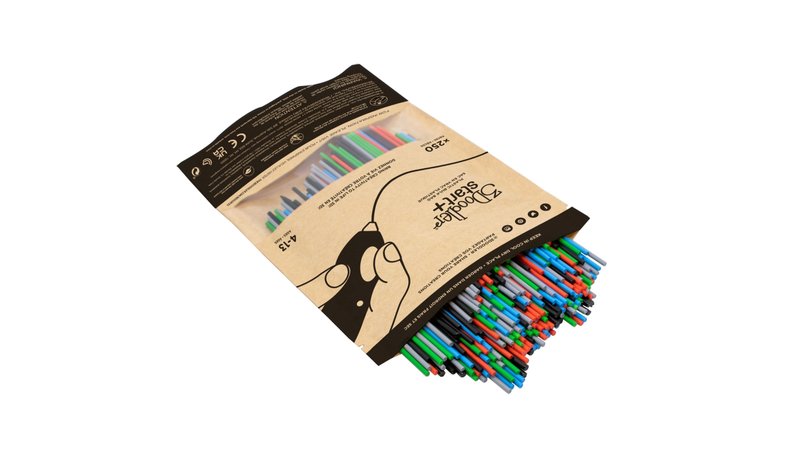 3Doodler Primary Pow Mixed Bag 250 Compostable plastic Blue, Green, Grey, Red 1 g