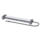 Manhattan USB-C Dock/Hub with Card Reader and MST, Ports (x7): Ethernet, HDMI (x2 4k@60Hz), USB-A (x3) and USB-C, with Power Delivery (PD) 100W- requires external USB-C charger (not included). USB powered (no external power supply required) when PD is not