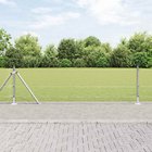 vidaXL Hitsattu metalliverkkoaita betoni-juurella 10 x 0,6 m Hopea