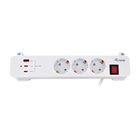 Equip 3-Outlet Clamp Power Strip with 3 x USB (2C + 1A)