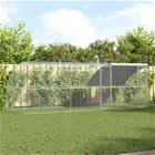 vidaXL Kanahäkki 3 pcs Hopea 600 x 200 x 200 cm Teräs ja PE