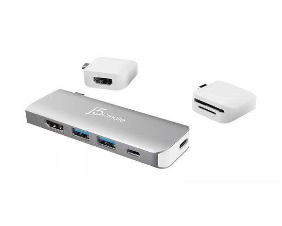 j5create JCD387 USB 3.2 Gen 1 (3.1 Gen 1) Type-C Silver, White – kuva 2/2