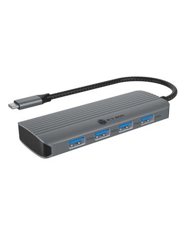 ICY BOX IB-DK4022a-CPD Wired USB 3.2 Gen 1 (3.1 Gen 1) Type-C Aluminium, Silver