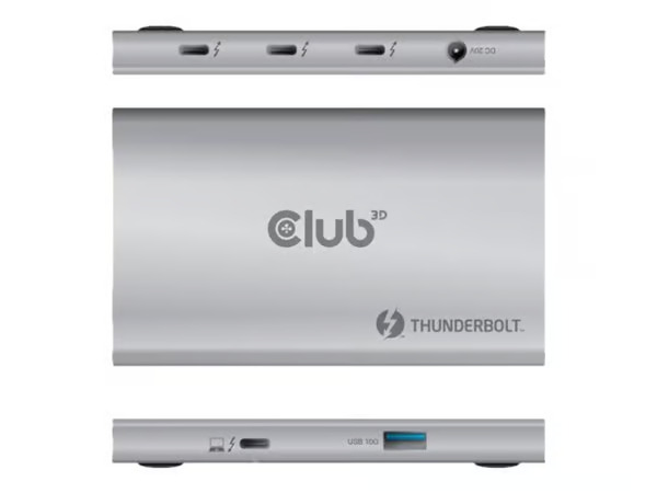 CLUB3D DisplayPort/HDMI KVM Switch/Dock 4K60Hz For USB Type-C inputs