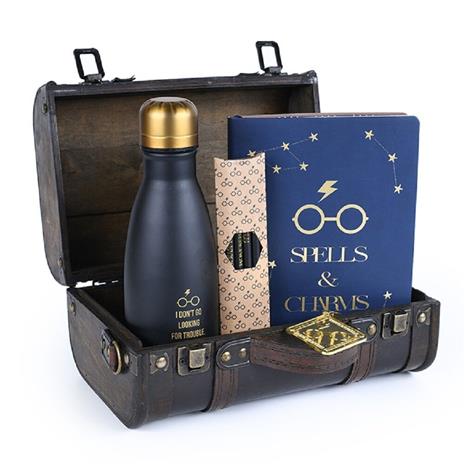 Pyramid Harry Potter Trunk Matkalaukun Kopio Hogwarts Trouble Finds Me Ruskea