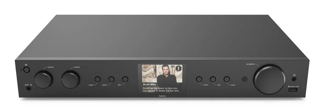 Hama DIT2105 Digitaalinen HiFi-viritin DAB+, FM, Internet-radio ja Bluetooth, musta