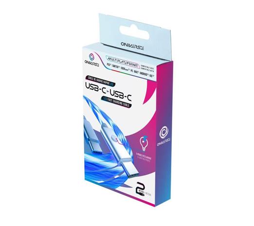 Oniverse USB-C to USB-C fast charging cable - 2 meters - LED (Multiplatform)