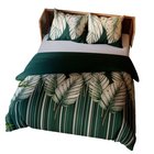Vuodevaatteet 160x200 puuvilla Satin Tropicana Green Leaves